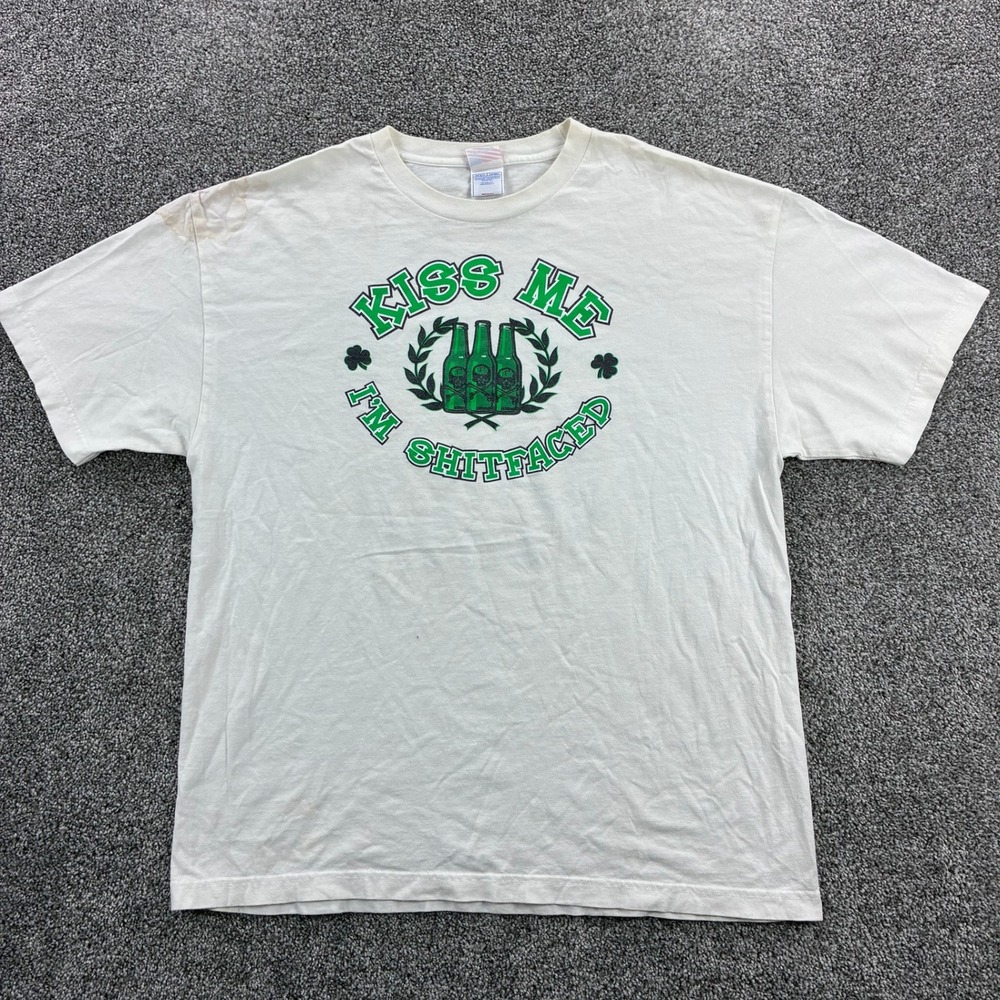 Vintage Dropkick Murphys Shirt Mens XL White Kiss Me Shittfaced St. Patricks Day